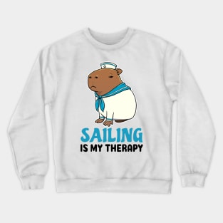 Sailing is my therapy Capybara Sailor Crewneck Sweatshirt